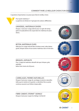 comment faire le meilleur choix d`un disque uniVersel, materiaux