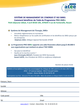 SYST&Egrave;ME DE MANAGEMENT DE L`ENERGIE ET ISO