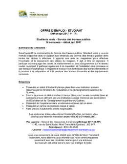 offre d`emploi - Ville de Mont