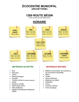 Horaire déchetterie - Municipalité de Saint