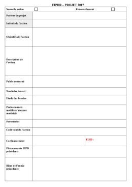 FIPDR &ndash; PROJET 2017
