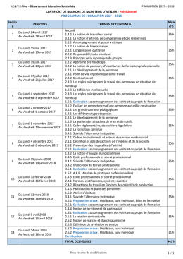 MONITEURS EDUCATEURS 1ère Année