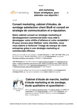 Conseil marketing, cabinet d`études, de sondage