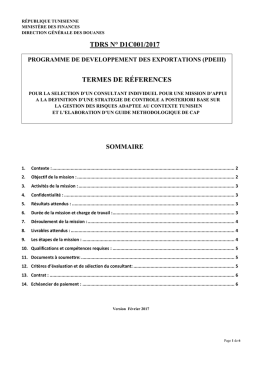 télécharger Termes de références