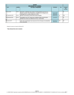 SUIVIS RÉUNIONS DU CONSEIL