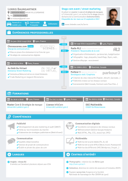 Lorris Baumgartner Exp&eacute;riences professionelles Formations