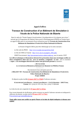 Annone RFQ-2017-09 Travaux de construction d`un centre de
