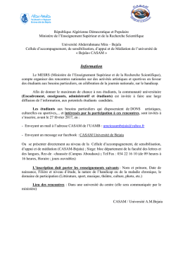 Information - Université Abderrahmane Mira