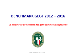 Synth&egrave;se Benchmark GEGF 2012 2016