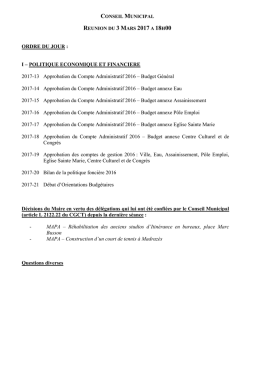Consultez l`ordre du jour du prochain conseil