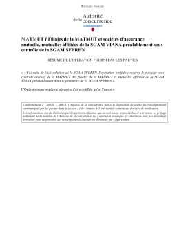 MATMUT I Filiales de la MATMUT et sociétés d`assurance mutuelle