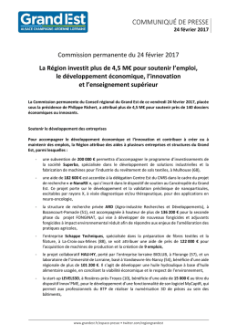 COMMUNIQU&Eacute; DE PRESSE