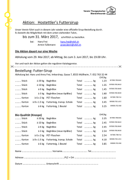 Sammelbestellung Hostettlers Futtersirup