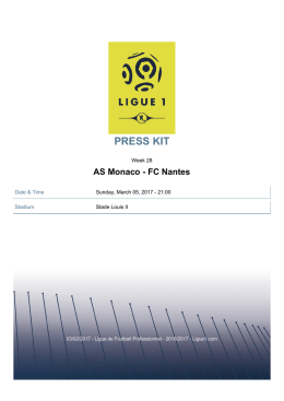 PRESS KITAS Monaco - FC Nantes - Ligue 1