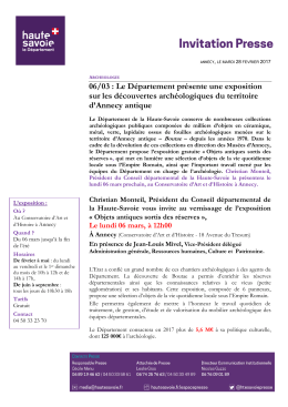 06/03 : Le D&eacute;partement pr&eacute;sente une exposition sur les d&eacute;couvertes