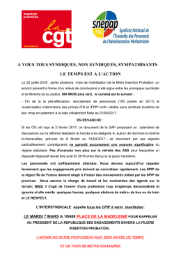 Appel rassemblement IDF - CGT insertion probation