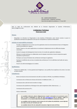 BAM - Int&eacute;grateur Technique