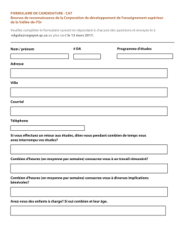 FORMULAIRE DE CANDIDATURE