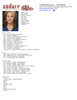 T 450 585-1000, poste 2 F 450 585-9101 700, rue Notre