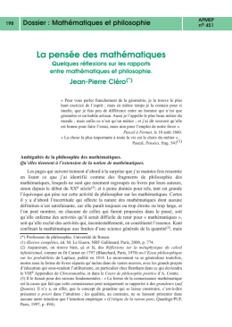 La pensée des mathématiques