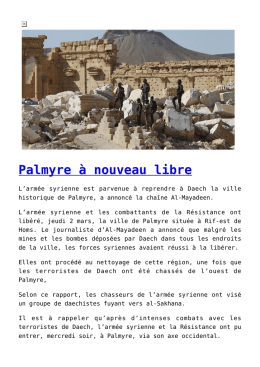 Palmyre &agrave; nouveau libre