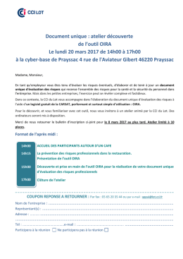 Document unique : atelier découverte de l`outil OIRA Le
