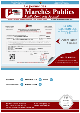 journal des marches publics - Page d`accueil Intranet ARMP