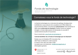 Connaissez-vous le fonds de technologie?