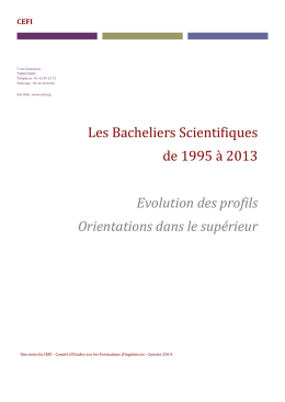Evolution Bacheliers S