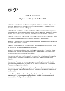 Statuts de l`Association