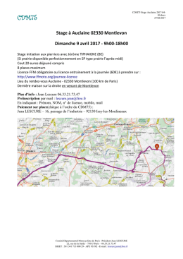 Stage &agrave; Auclaine 02330 Montlevon Dimanche 9