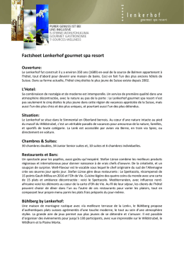 Factsheet Lenkerhof gourmet spa resort