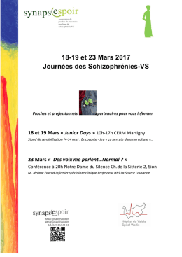 18-19 et 23 Mars 2017 Journ&eacute;es des