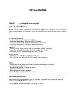 stage logistique gobelets