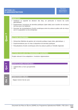 Action 15 – e-administration - Europe en région Centre