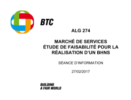 ALG 274 MARCH&Eacute; DE SERVICES &Eacute;TUDE DE FAISABILIT&Eacute; POUR