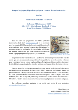 Corpus hagiographique bourguignon : autour des