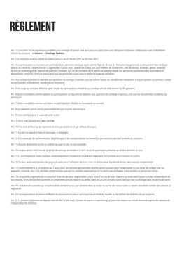 R&egrave;glement