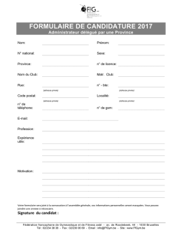 en cliquant ici. - Fédération francophone de Gymnastique