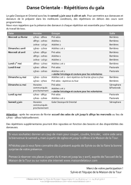 Danse Orientale - Maison de la Tour