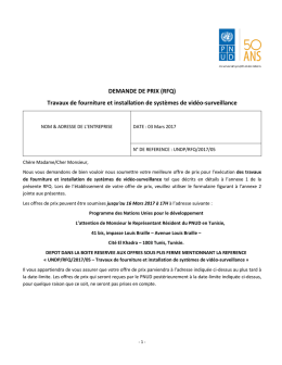 Travaux de fourniture et installation de systèmes de vidéo