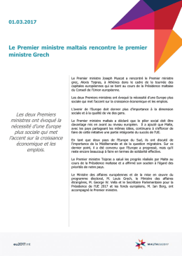Le Premier ministre maltais rencontre le premier