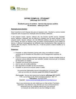 offre d`emploi - Ville de Mont
