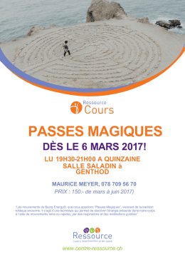 passes magiques - Centre Ressource