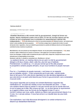 Benkirane d éraille - Le Journal de Tanger