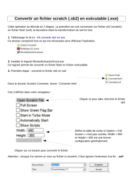 Convertir un fichier scratch (.sb2) en ex&eacute;cutable (.exe)