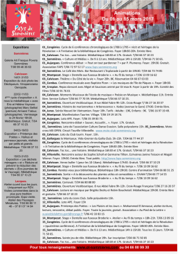 Animations Du 01 au 15 mars 2017