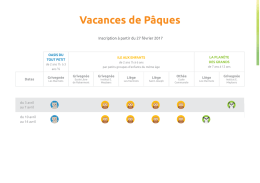Planning stages Pâques