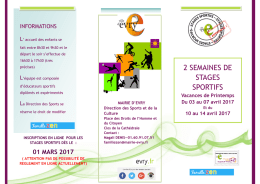 2 semaines de stages sportifs