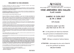 le bulletin d`inscription et le règlement